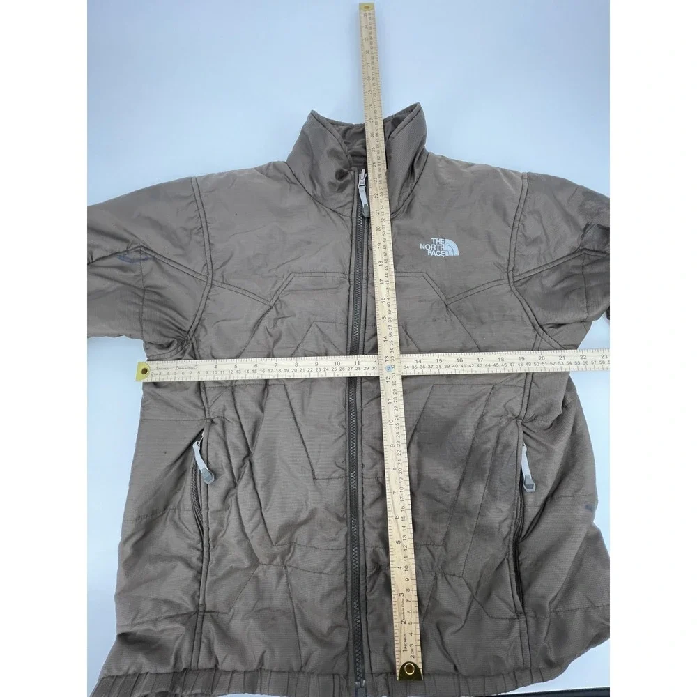 The North Face Prodigy Windbreaker Jacket Mens Medium Brown Micro Check Full Zip